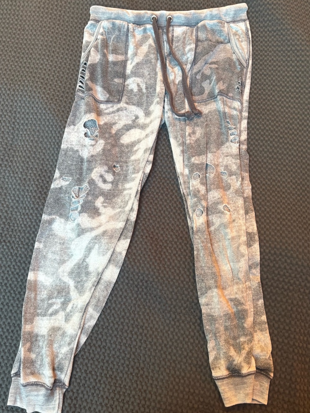 Vintage Havana Grey Tie-Dye Distressed Joggers